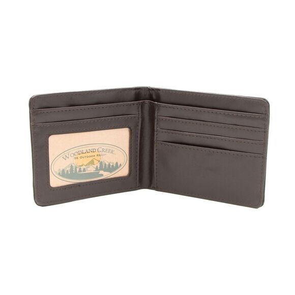 Woodland Creek Men's Eagle Embossed Brown Faux Leather Wallet - Picture 5 of 7